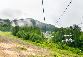 Chairlift. Ski resort "Rosa Khutor", Krasnaya Polyana, Sochi