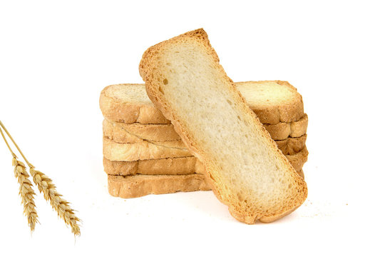 biscottes longues sur fond blanc