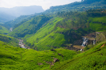Obraz premium St.clair waterfall at Thalawakele in Sri Lanka