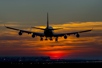 Fototapeta na wymiar Aircraft Sunset