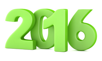2016 New Year digits isolated on white background. 3d render