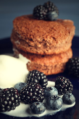 Cake with berries closeup