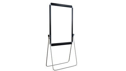 white board design on white background and metal stand