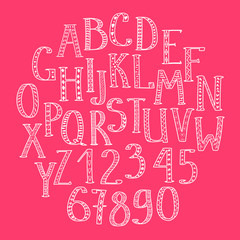 Hand drawn doodle alphabet