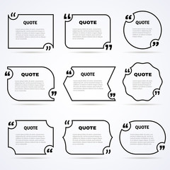 Timeless wisdom quotes outlined icons set 