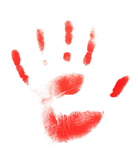 Red hand print