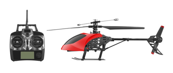 Remote controlled helicopter with controlling handset