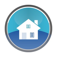 Maison dans un bouton bleu