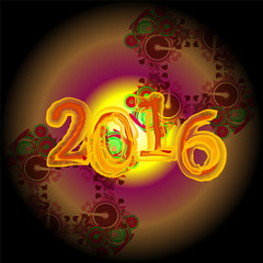 Happy new year 2016 creative greeting card design