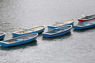 Naklejka na ściany i meble Many boat in the river.