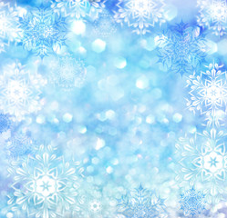 Naklejka na ściany i meble Blue glitter Christmas background