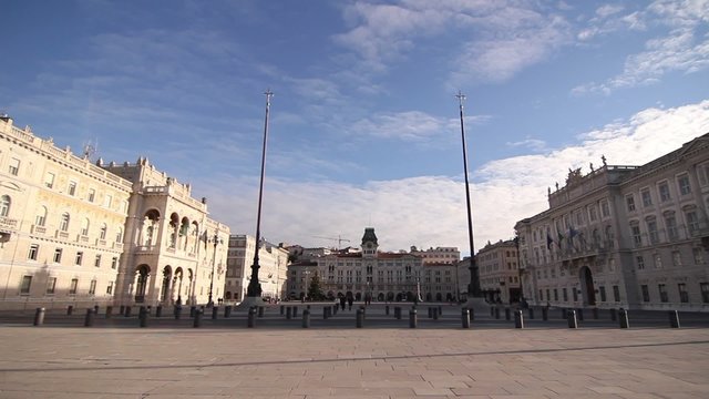 Pan of the main square of Trieste