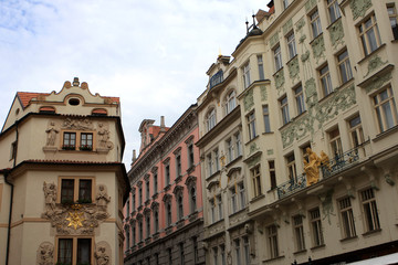 Fototapeta na wymiar Buildings in the center of Prague, Czech republic