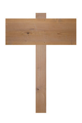 old wooden signboard isolated on white.