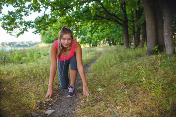 Girl European appearance young brown-haired woman in a pink shir