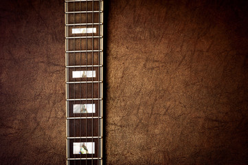 Guitar neck vertical detail background