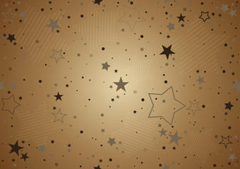Christmas Background with Stars - Bronze Repetitive Illustration, Vector