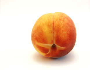 Fototapeta na wymiar Fresh Peach Isolated On The White Background