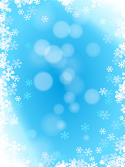 Light blue winter pattern with snowflakes