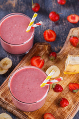 Banana-strawberry smoothie.