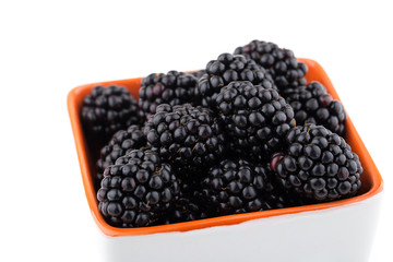 Fresh blackberries in bowl