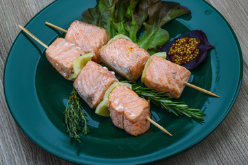 Salmon skewer