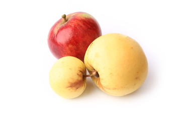 three apples isolated on white background