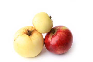 three apples isolated on white background