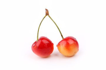 cherries isolated on white background