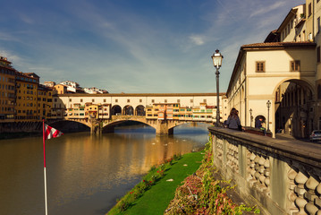 Ponte Vecchio over Arno River in Florence, Italy