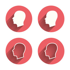 Head icons. Male and female human symbols.