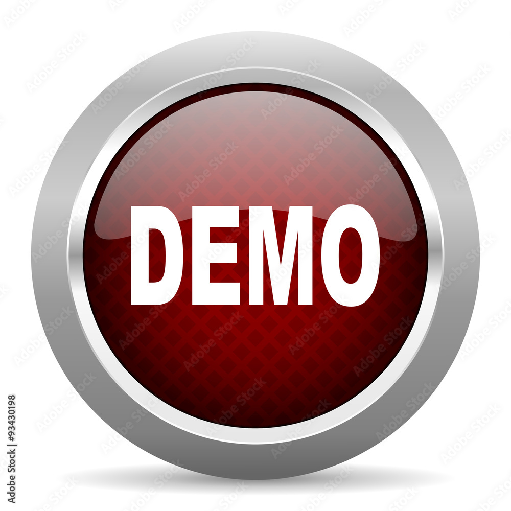 Poster demo red glossy web icon