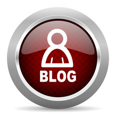 blog red glossy web icon