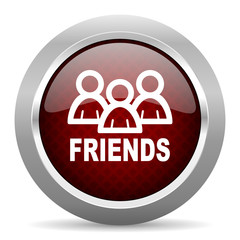 friends red glossy web icon