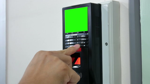 Finger scanning on the security scanner 