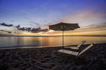 Beach sunset in caribbean