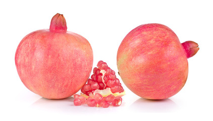 pomegranates on white background