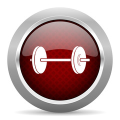 fitness red glossy web icon