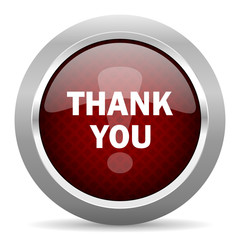 thank you red glossy web icon