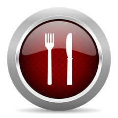 eat red glossy web icon