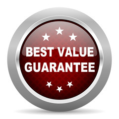 best value guarantee red glossy web icon