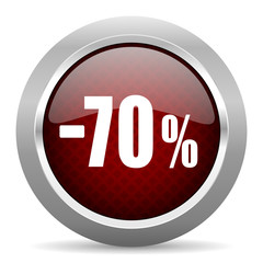70 percent sale retail red glossy web icon