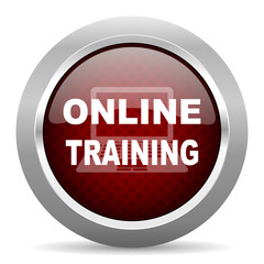 online training red glossy web icon