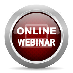 online webinar red glossy web icon