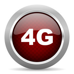 4g red glossy web icon
