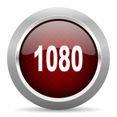 1080 red glossy web icon