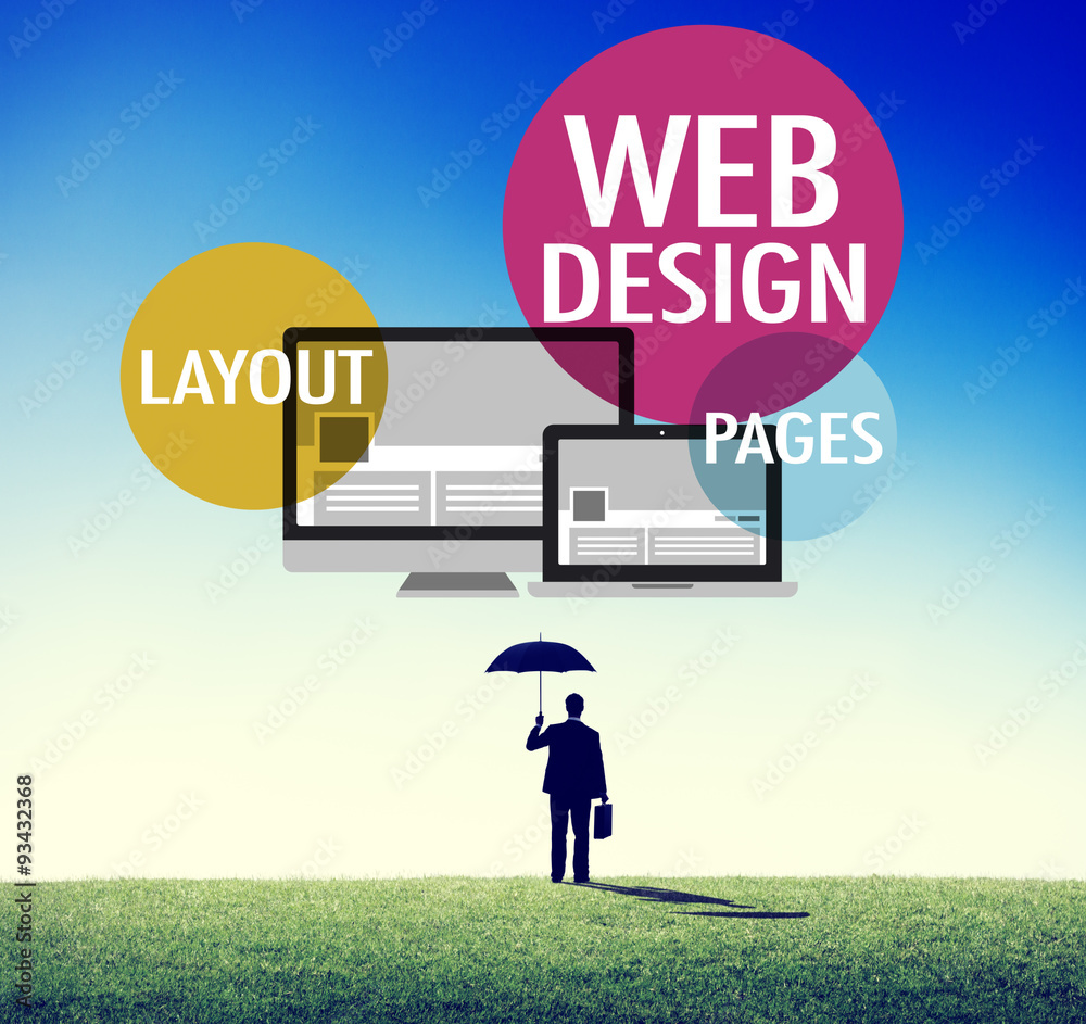 Wall mural web design content creative website responsive concept