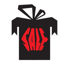 Vector icons Black Friday on gift box