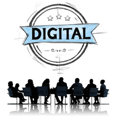 Digital Internet Communication Connection Technology Concept