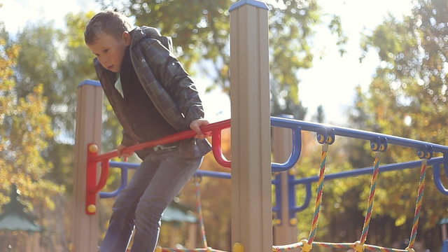 Boy playing on the playground